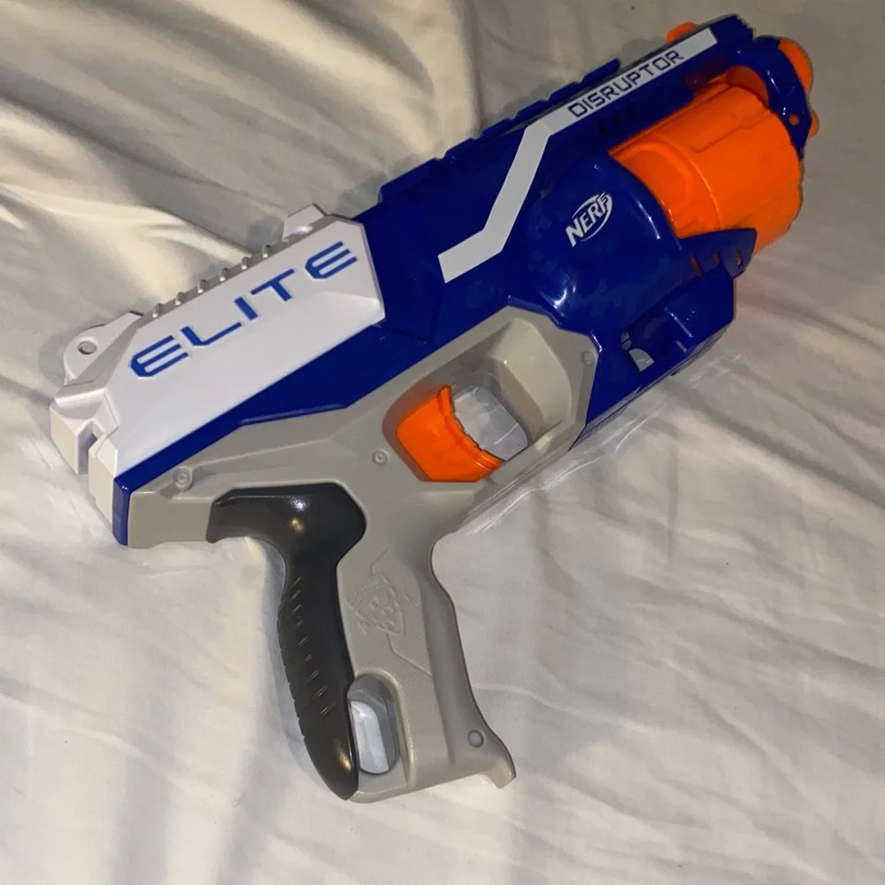 Nerf Elite Blaster in Blue and Orange - Picture 1 of 4